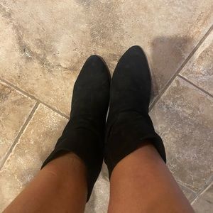 Leather zip up. Booties size 10